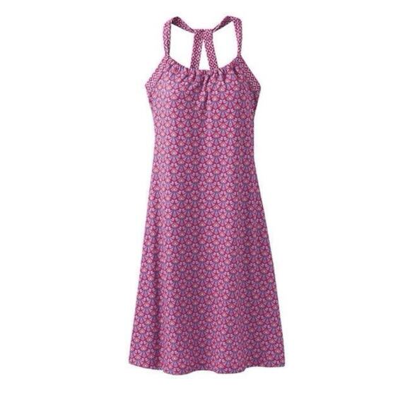 PrAna Quinn Activewear Dress Cosmo Pink Botanica Athletic Outdoor Womens Medium - Picture 2 of 11